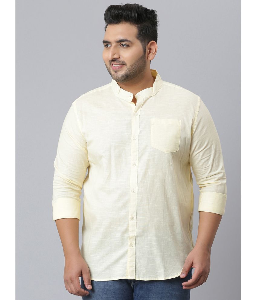 instaFab - Cream Cotton Oversized Fit Men's Casual Shirt ( Pack of 1 )