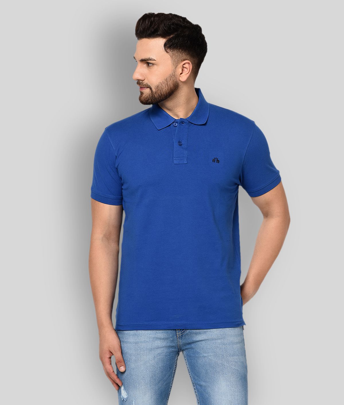     			98 Degree North - Blue Cotton Blend Slim Fit Men's Polo T shirt ( Pack of 1 )