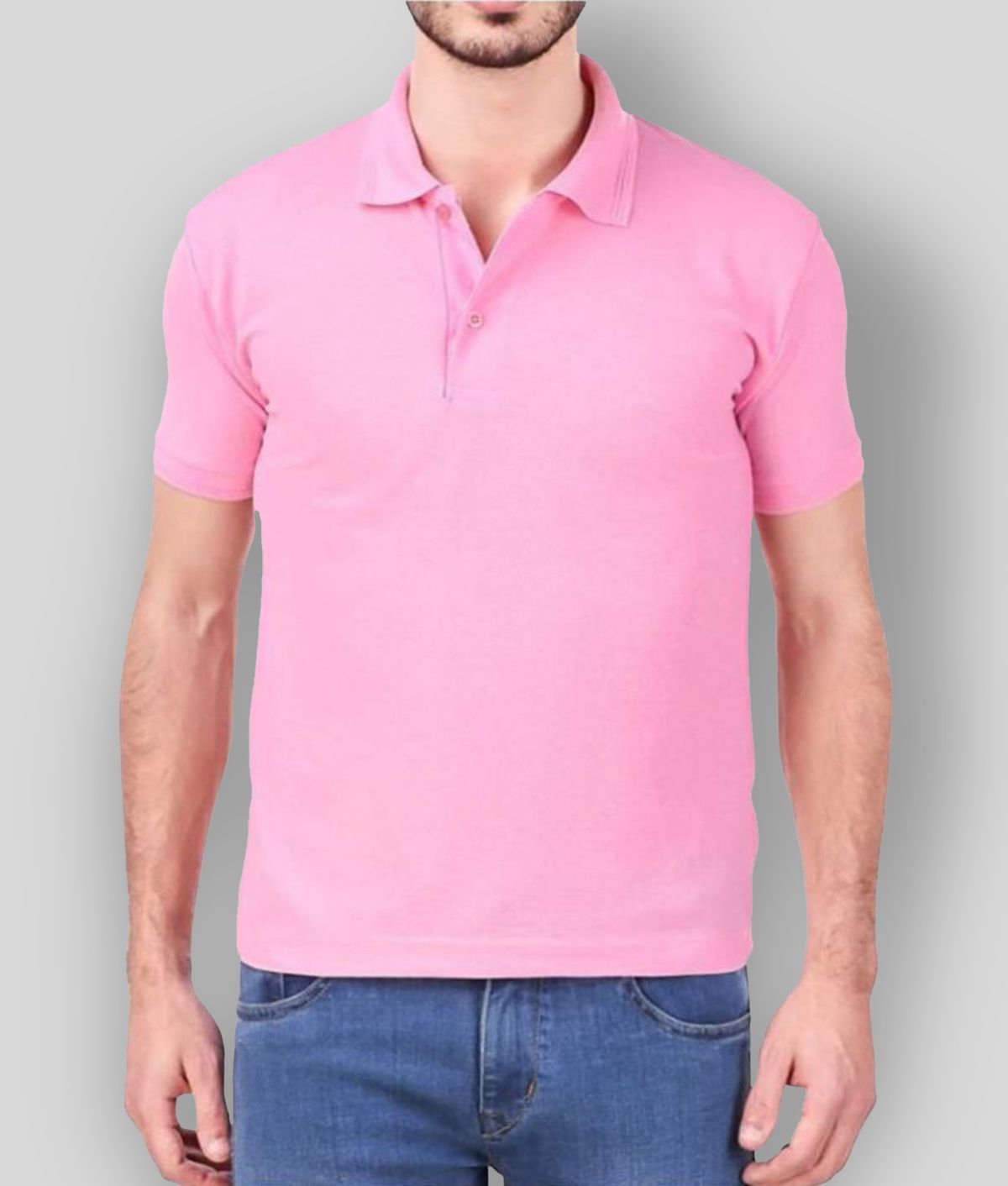     			SKYRISE - Pink Cotton Blend Slim Fit Men's Polo T Shirt ( Pack of 1 )