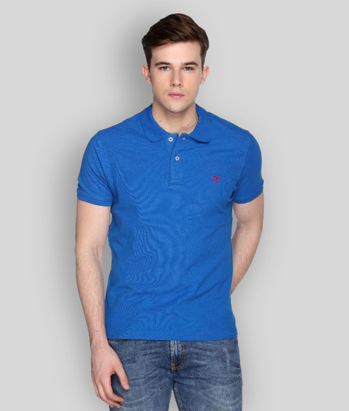 Trufit - Blue Cotton Regular Fit Men's Polo T shirt ( Pack of 1 )