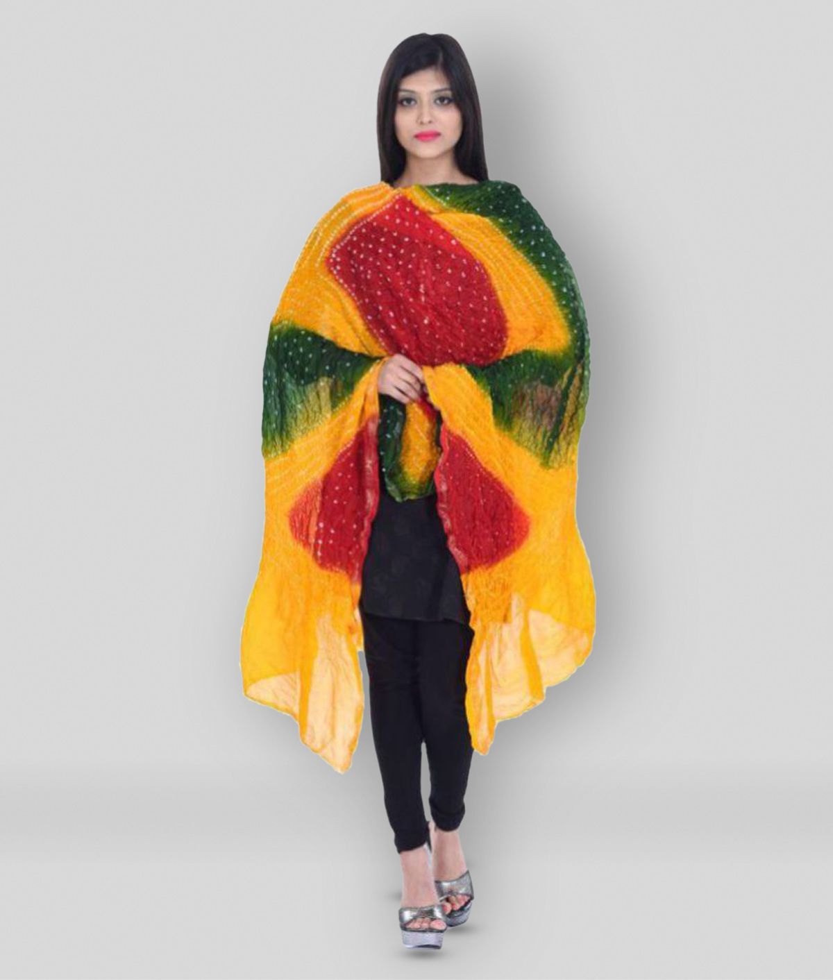     			Apratim Multicoloured Silk Dupatta