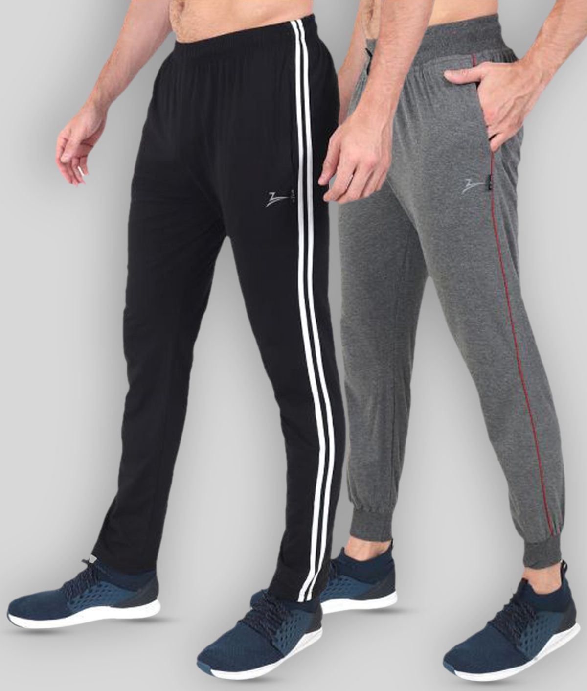     			Zeffit - Black Cotton Blend Men's Trackpants ( Pack of 2 )