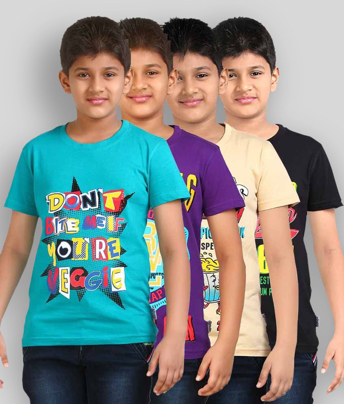     			Dongli Pack of 4 Boys Cotton T-Shirt ( Multicolor )