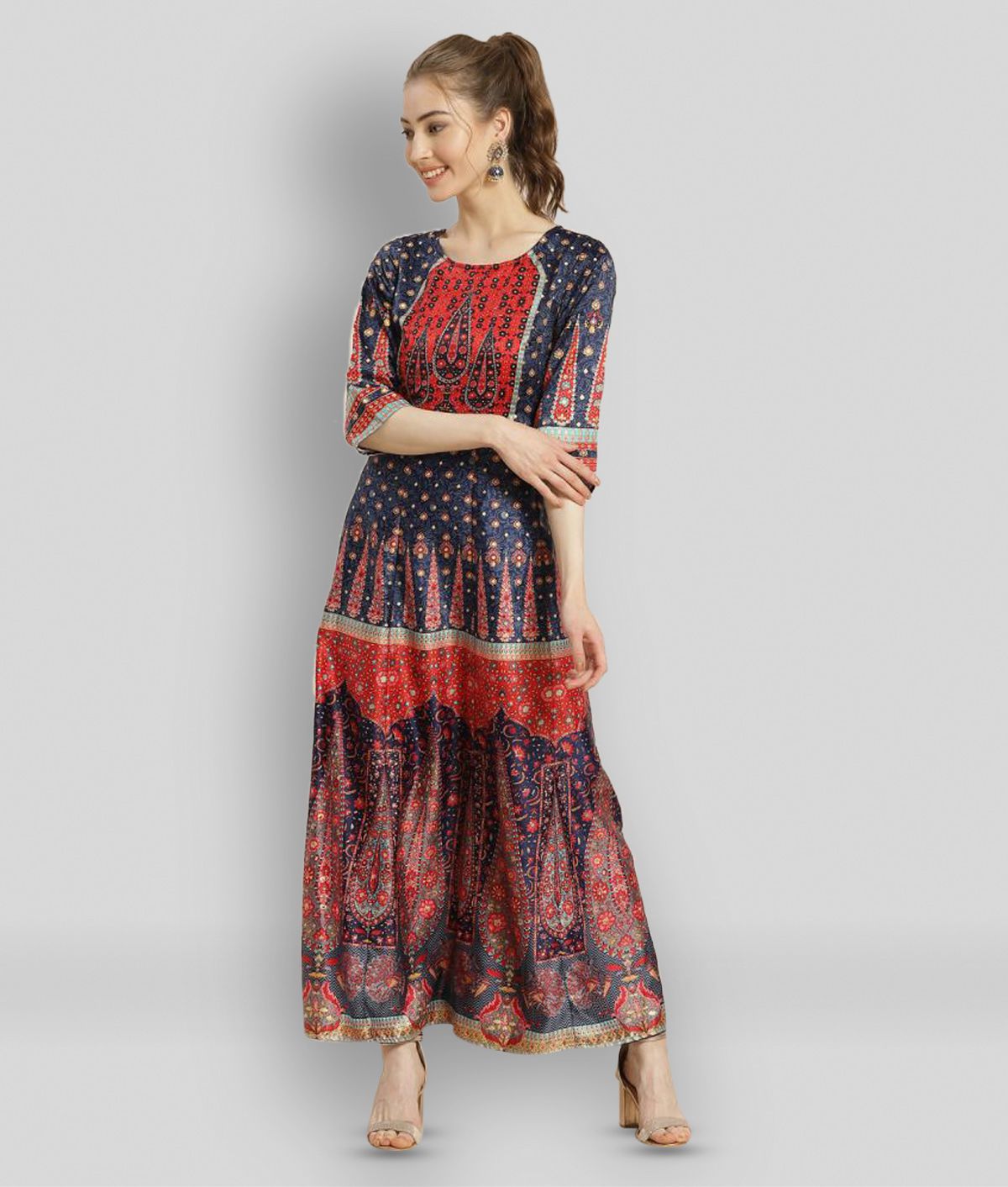     			Juniper - Multicolor Satin Women's A-line Dress ( Pack of 1 )