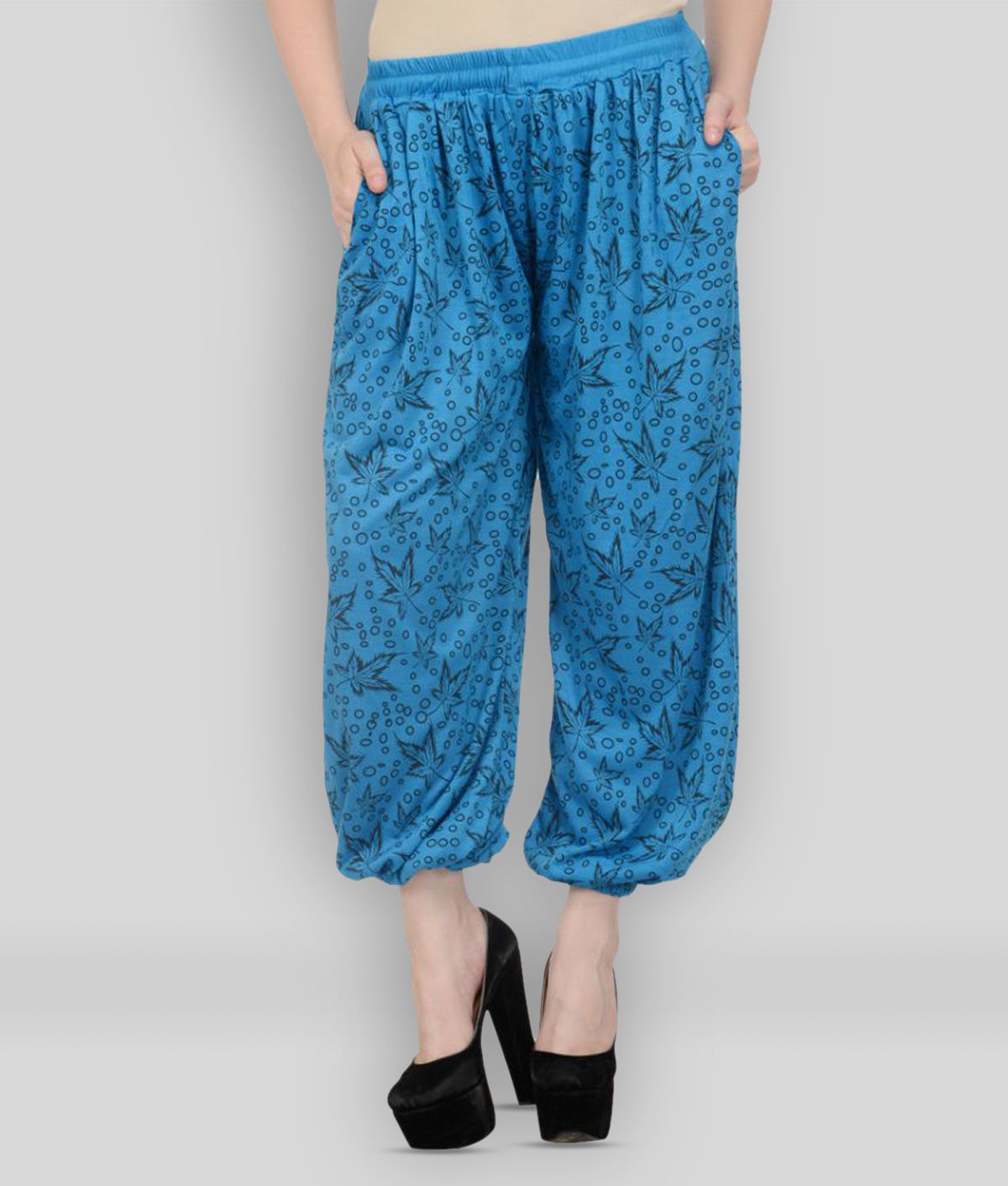 NumBrave - Blue Viscose Loose Fit Women's Casual Pants  ( Pack of 1 )