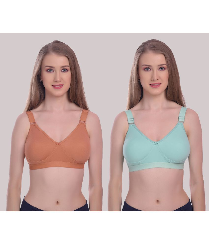     			Elina - Brown Cotton Non Padded Women's Minimizer Bra ( Pack of 2 )