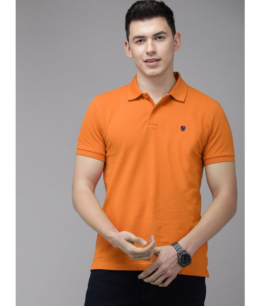     			Merriment Pack of 1 Cotton Blend Regular Fit Solid Half Sleeves Men's Polo T Shirt ( Orange )