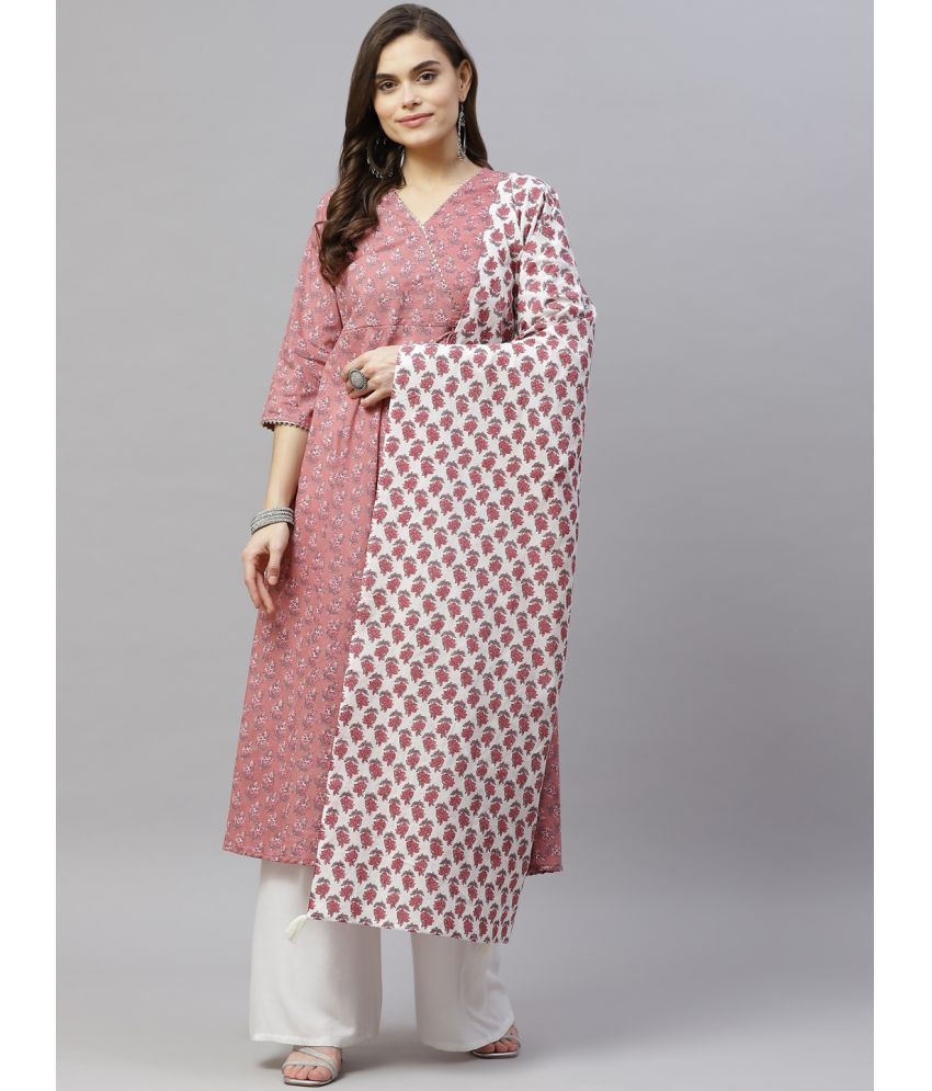     			miravan - Pink Cotton Women's Angrakha Kurti ( Pack of 1 )