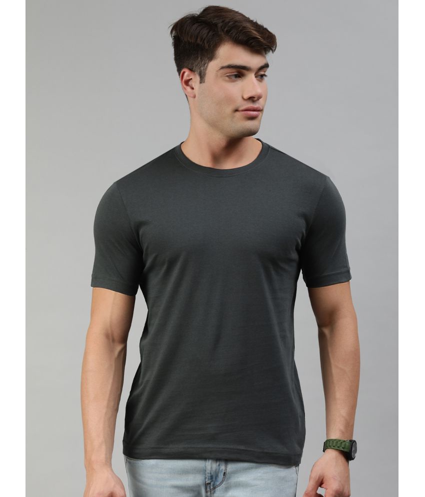     			Huetrap - Grey Cotton Regular Fit Men's T-Shirt ( Pack of 1 )