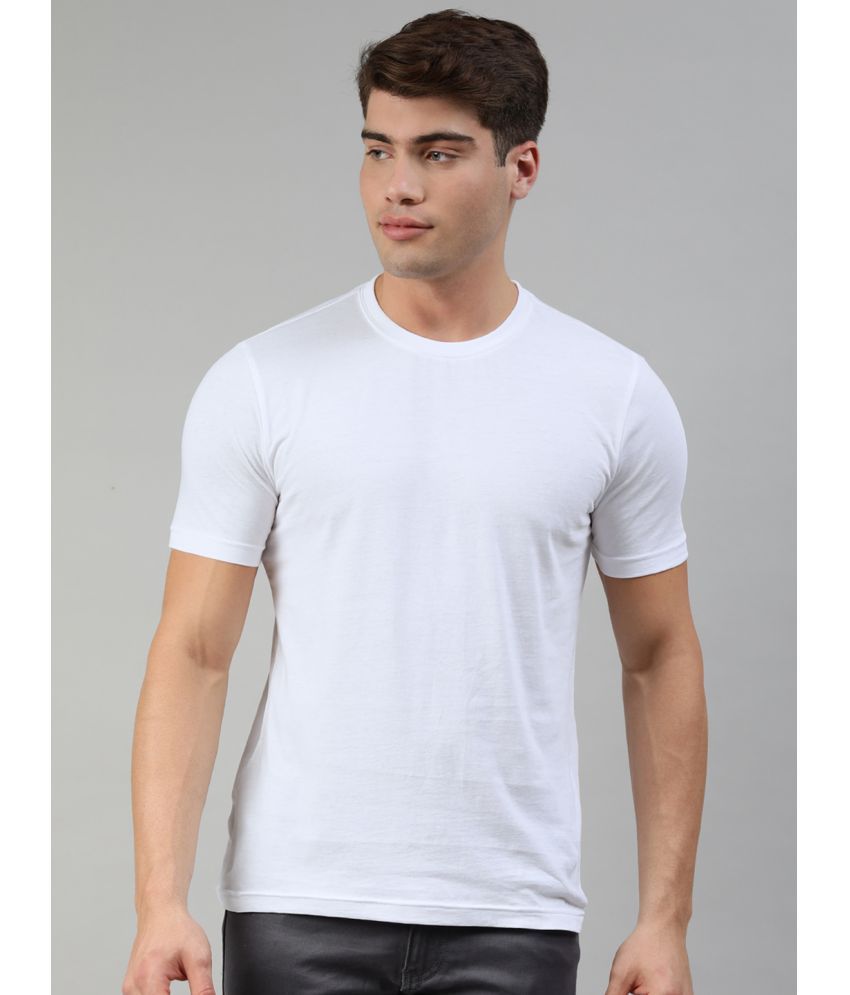     			Huetrap - White Cotton Regular Fit Men's T-Shirt ( Pack of 1 )