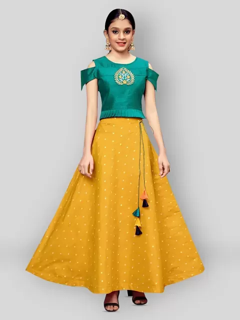 Girls Lehenga Choli Ethnic Wear Embroidered Lehenga, Choli and Dupatta Set  - Buy Girls Lehenga Choli Ethnic Wear Embroidered Lehenga, Choli and  Dupatta Set Online at Low Price - Snapdeal