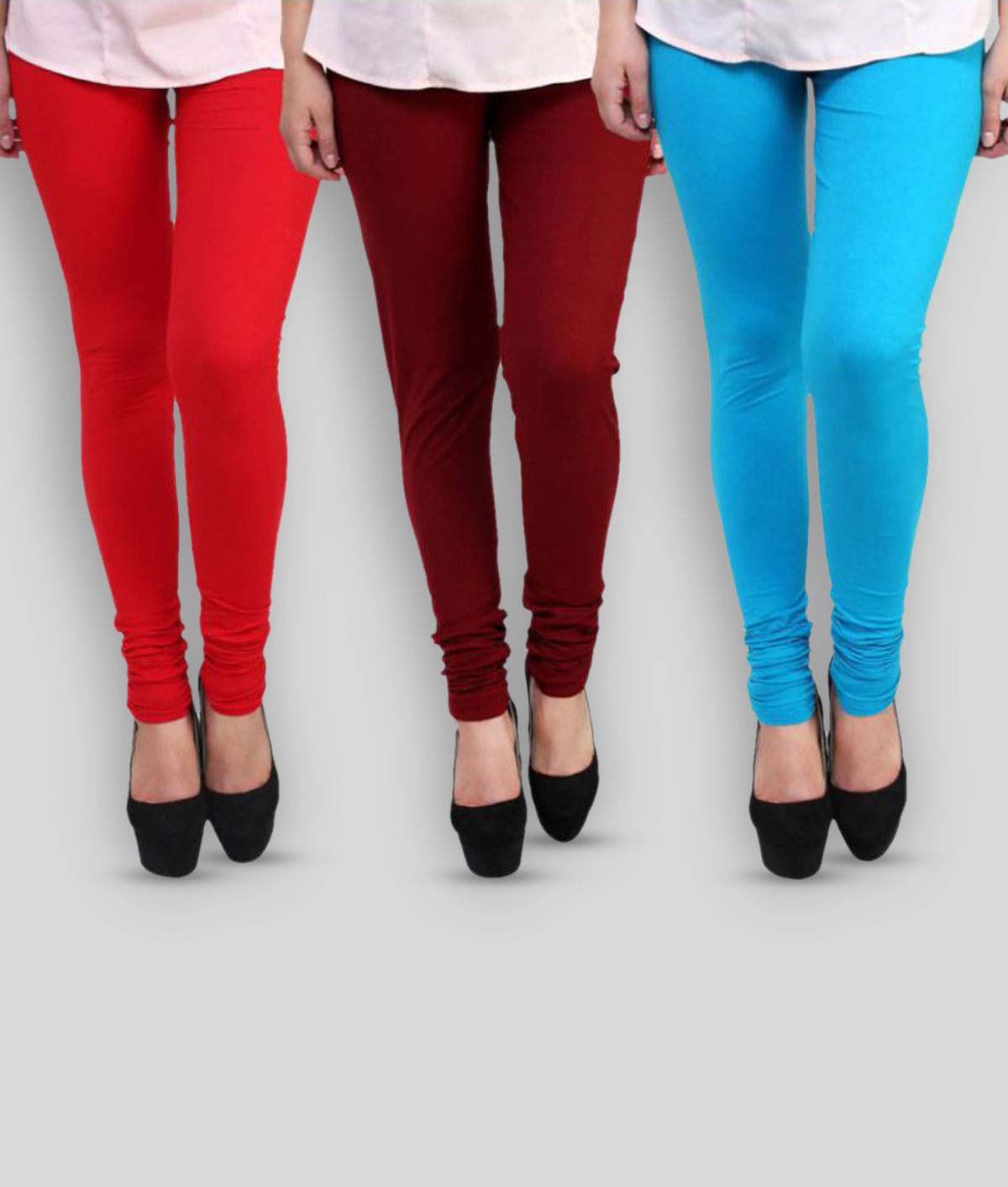     			FnMe - Multicolor Cotton Blend Women's Leggings ( Pack of 3 )