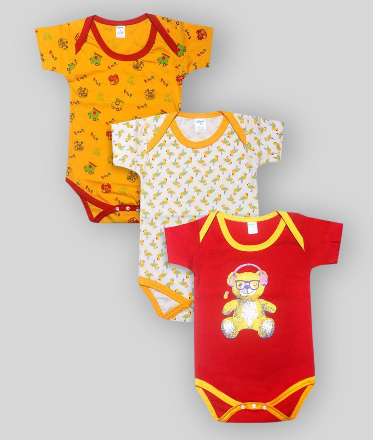     			INFANT Cotton Romper For Baby Boys & Girls (Pack of 3)