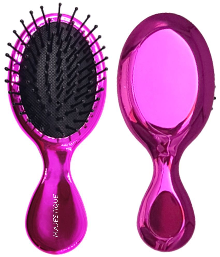     			Majestique Mini Pocket Detangling Hair Brush Massage Paddle For Adults & Kids Color May Vary