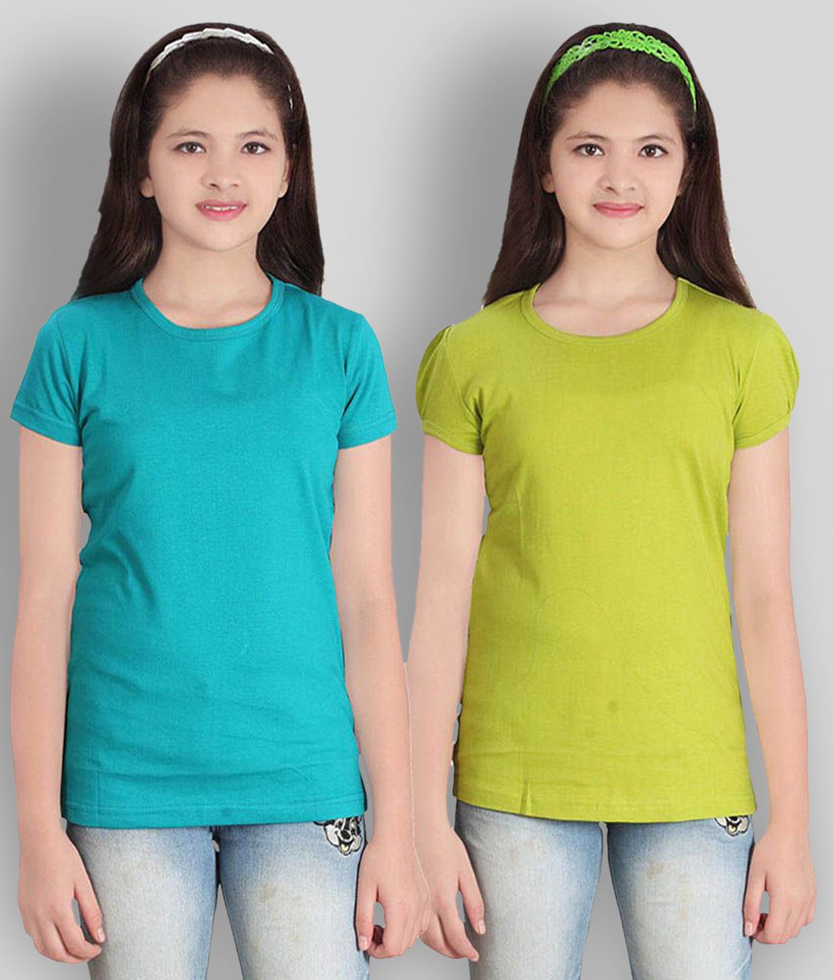     			Sini Mini Pack of 2 Girls Cotton T-Shirt ( Multicolor )