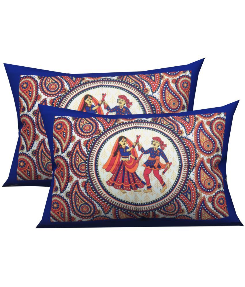     			URBAN MAGIC Pack of 2 Blue Pillow Cover