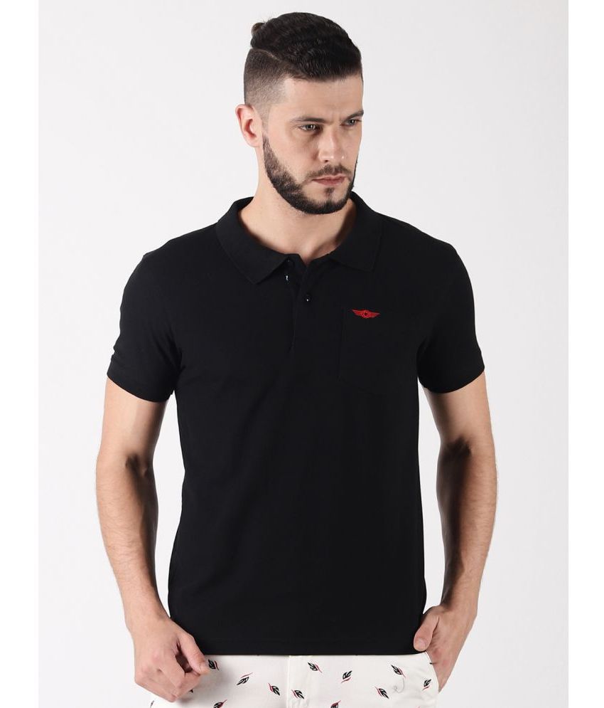     			Force NXT - Black Cotton Regular Fit Men's Polo T Shirt ( Pack of 1 )