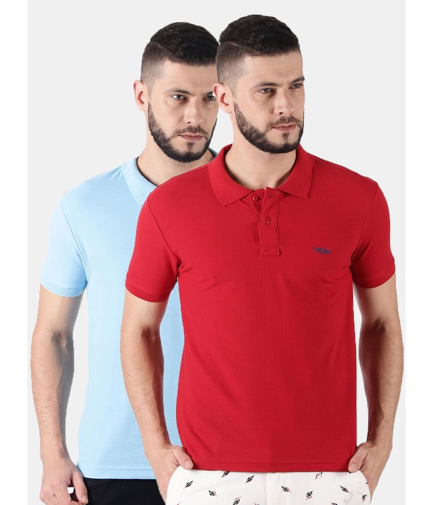     			Force NXT - Multicolor Cotton Regular Fit Men's Polo T Shirt ( Pack of 2 )