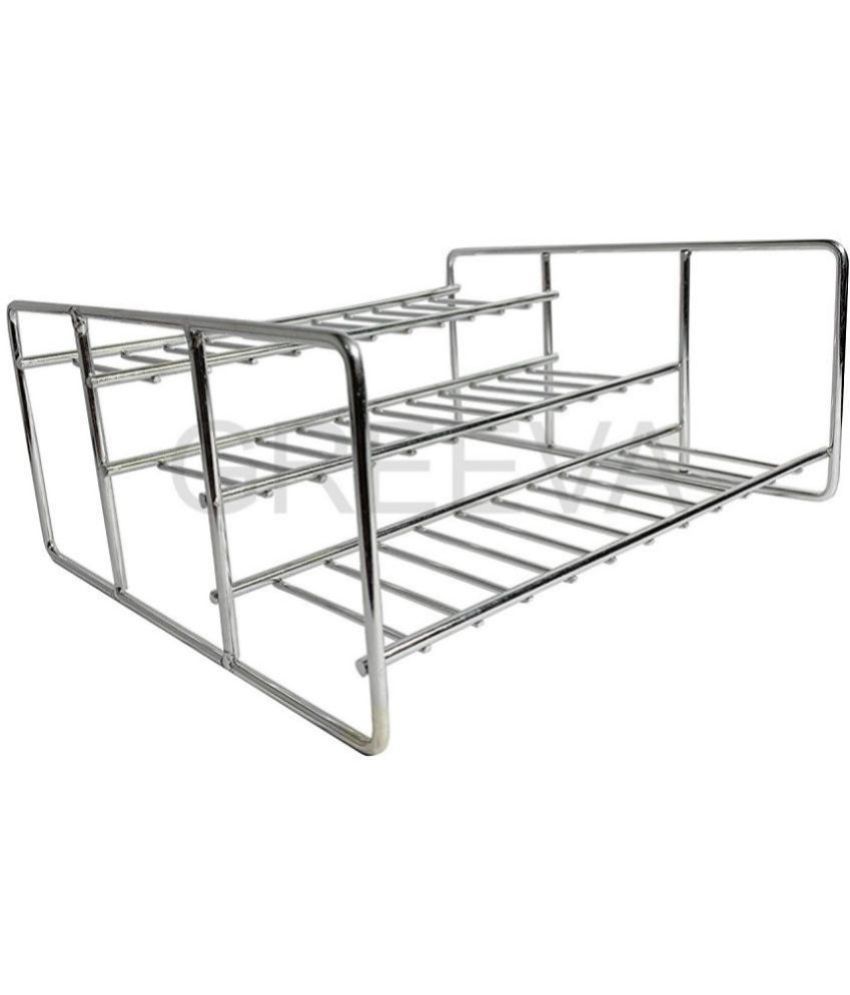     			Greeva - Silver Stainless Steel Storage Racks ( Pack of 1 )