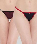 N-Gal Pack of 2 Cotton Solid Women's G-Strings ( Multi Color )