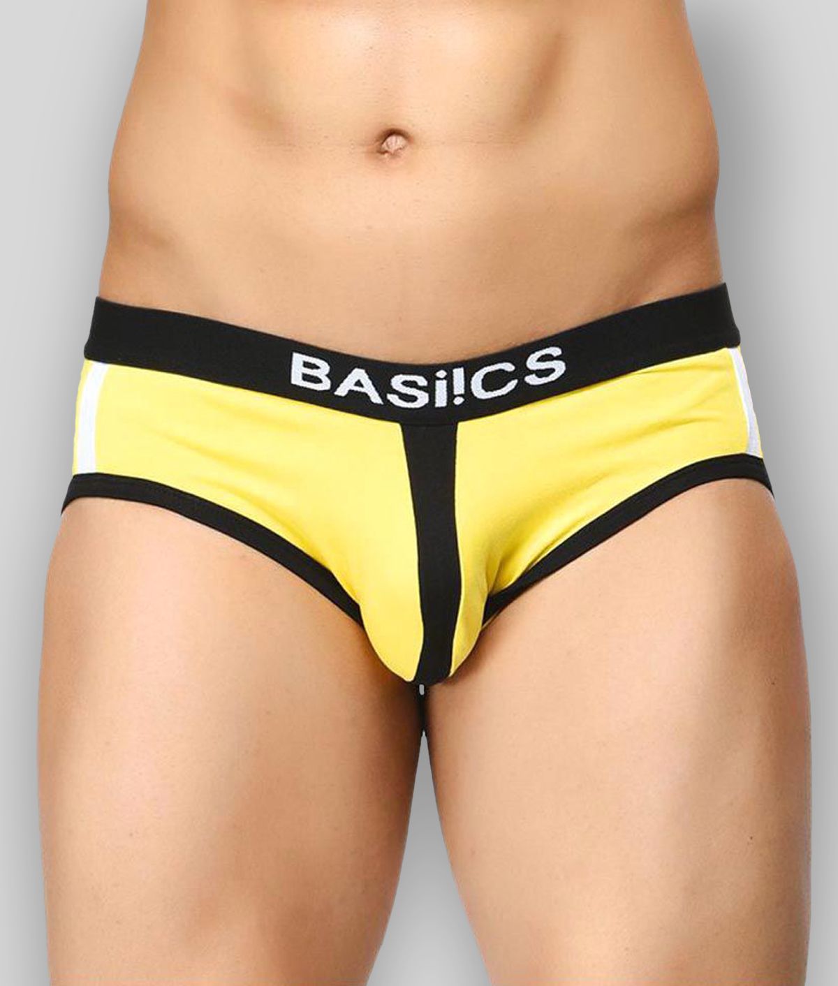     			BASIICS By La Intimo Pack of 1 Cotton Briefs For Men's ( Yellow )