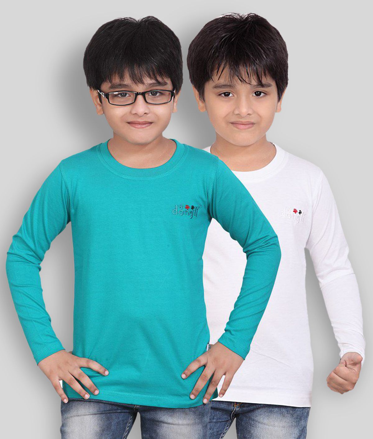 Dongli - Multicolor Cotton Boy's T-Shirt ( Pack of 2 )
