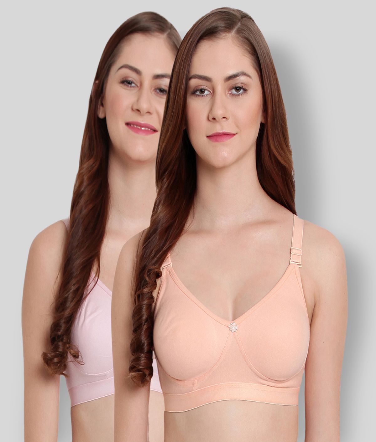     			Elina Pack of 2 Cotton Non Padded Women's T-Shirt Bra ( Multi Color )