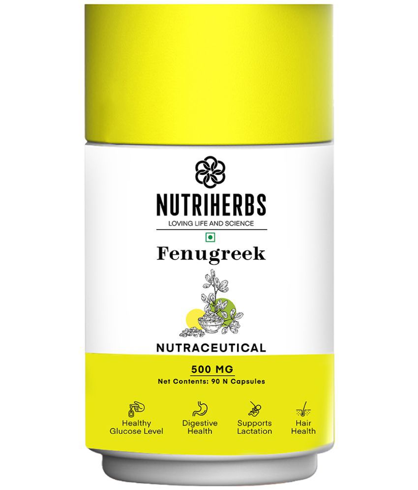     			Nutriherbs Fenugreek Seed Extract 500 mg Methi 100% Natural & Organic - 90 Capsules | For Feeding Mother Nutrition