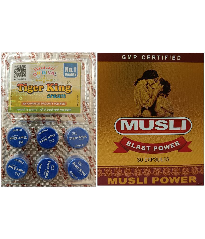     			Combo of Tiger King Cream An Ayurvedic Product for Men 100% Original & Ayurvedic Musli Blast Power Capsule 30 no.s