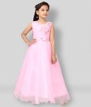 Aarika Net Gown For Girls ( Pack of 1 , Pink )