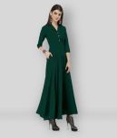 Rudrakriti - Green Crepe Women's A-line Dress ( Pack of 1 )