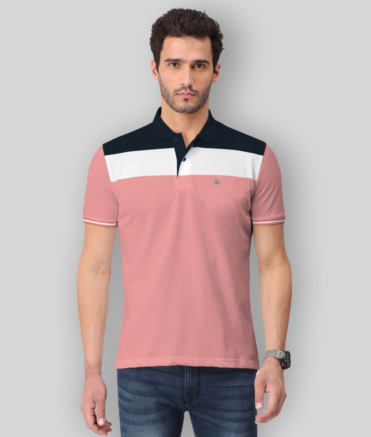     			BULLMER - Pink Cotton Blend Regular Fit Men's Polo T Shirt ( Pack of 1 )