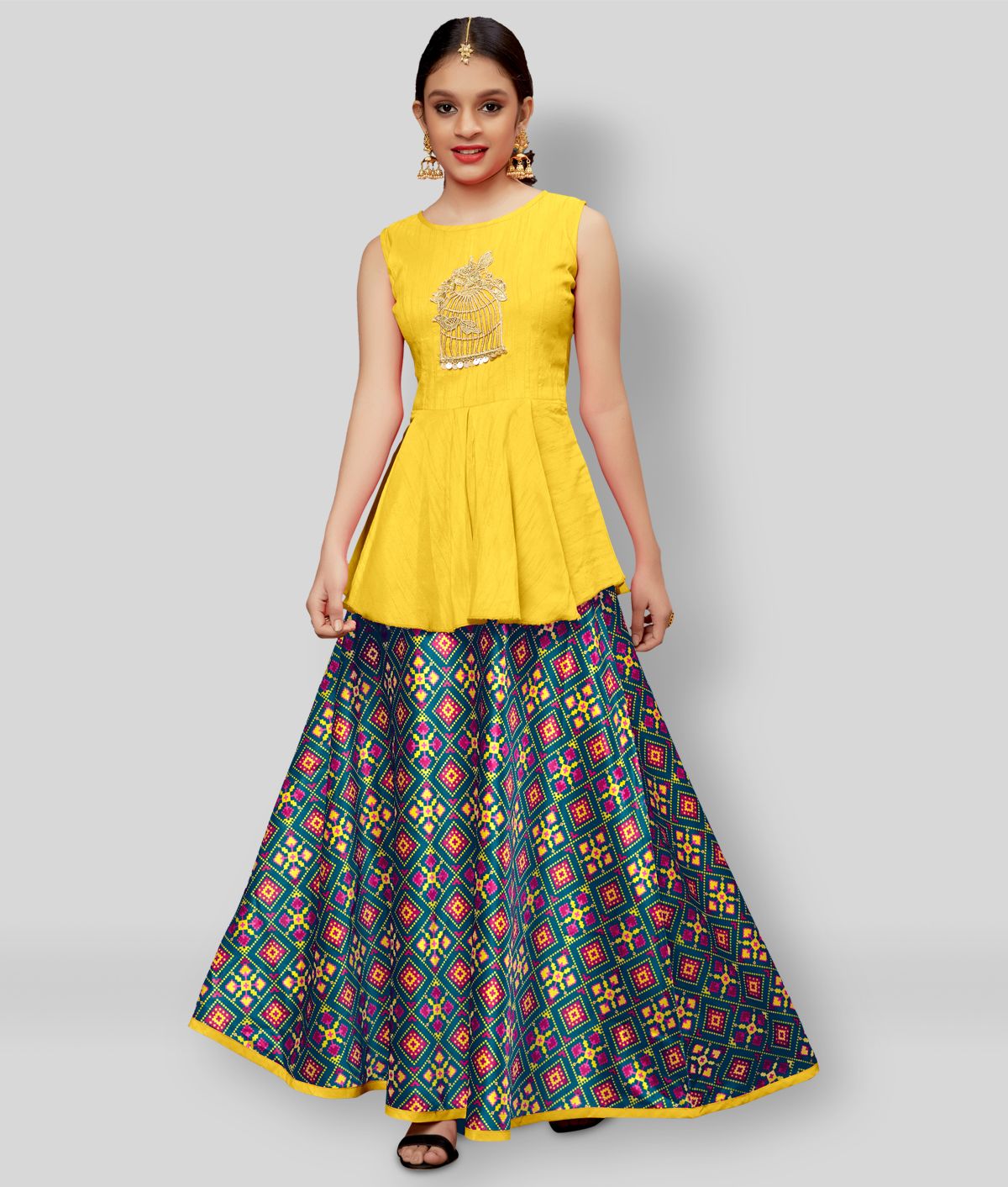     			Fashion Dream Girl's Patola Printed  Rajastani Lehenga Choli