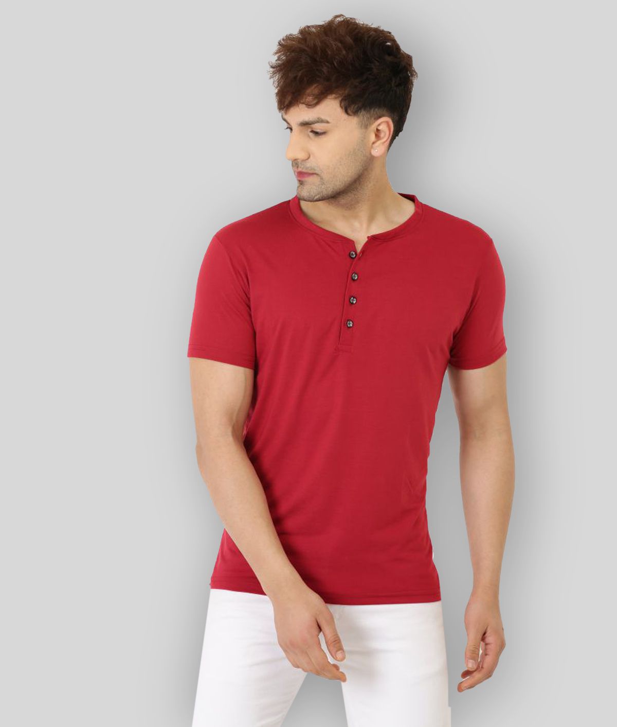     			Leotude - Cotton Blend Regular Fit Maroon Men's T-Shirt ( Pack of 1 )