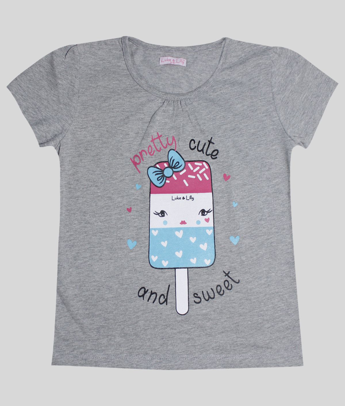     			Luke and Lilly - Gray Cotton Girls T-Shirt ( Pack of 1 )