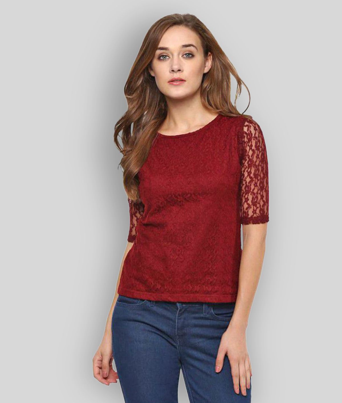     			Miss Chase - Maroon Cotton Women's Regular Top ( Pack of 1 )