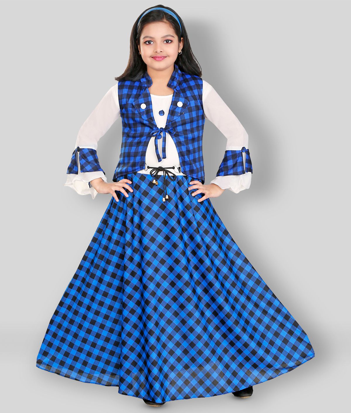     			Pari Fashions - Blue Cotton Blend Girl's Gown ( Pack of 1 )