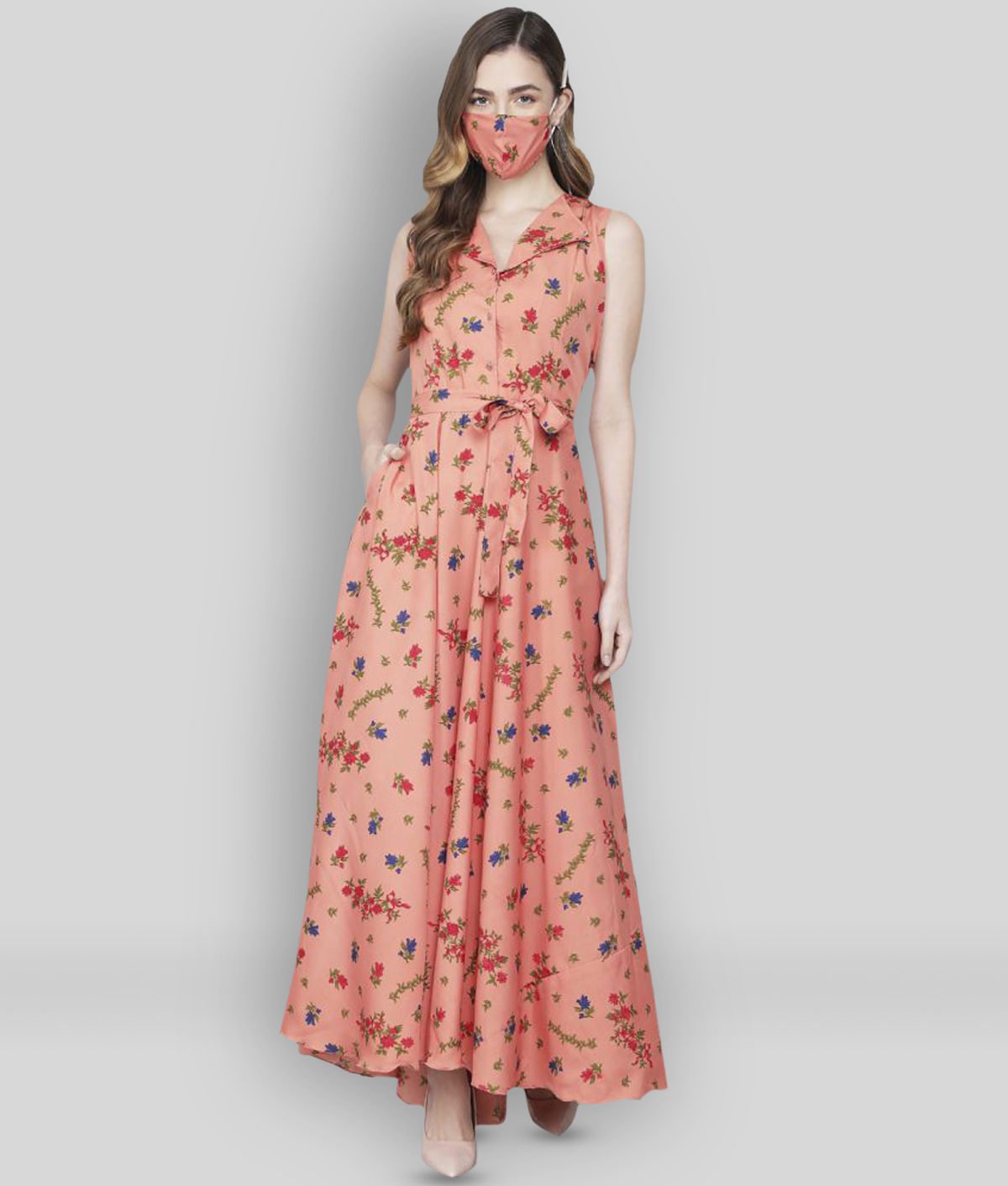     			Rudrakriti - Pink Crepe Women's A-line Dress ( Pack of 1 )