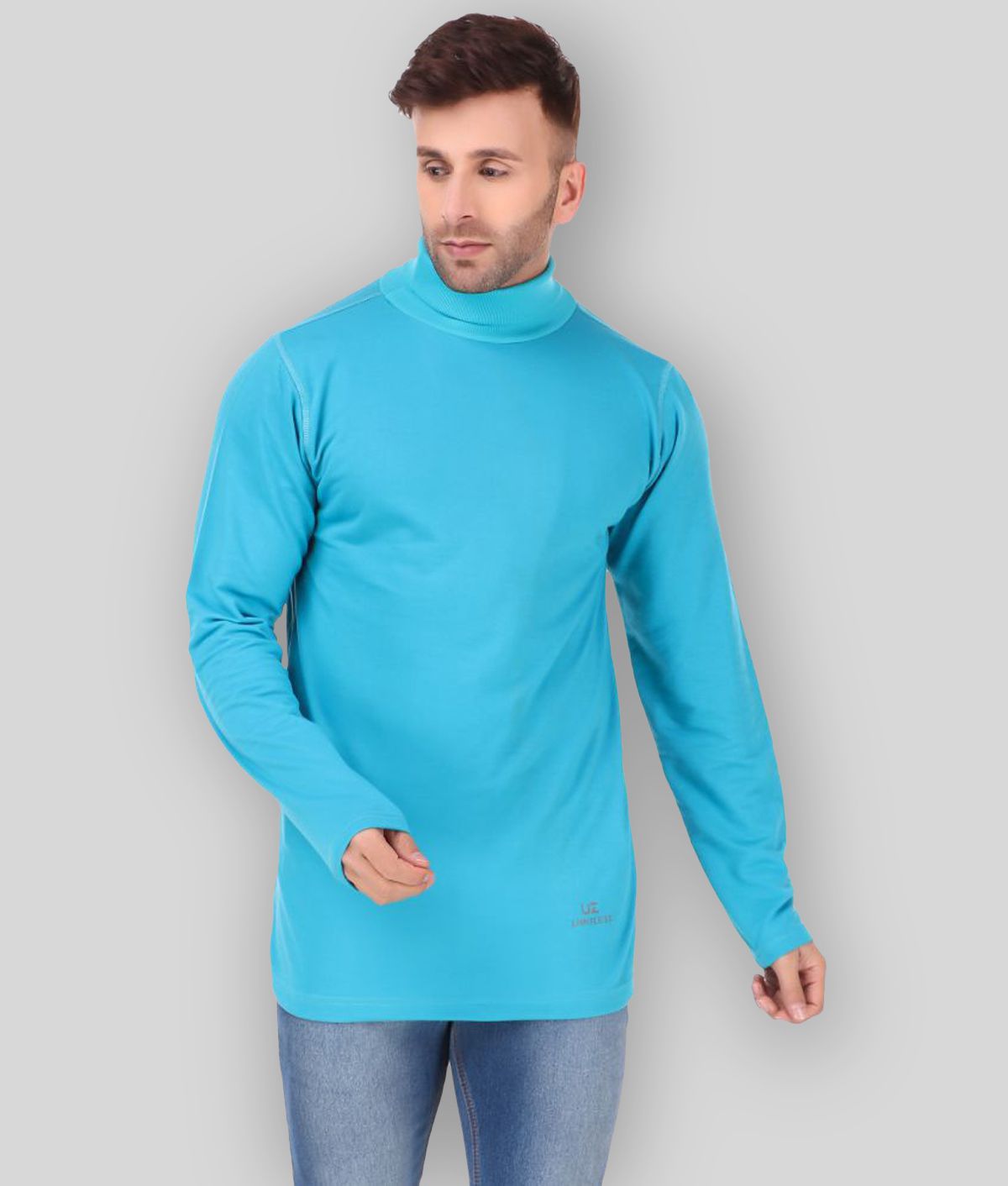     			Uzarus - Blue Cotton Blend Regular Fit Men's T-Shirt ( Pack of 1 )