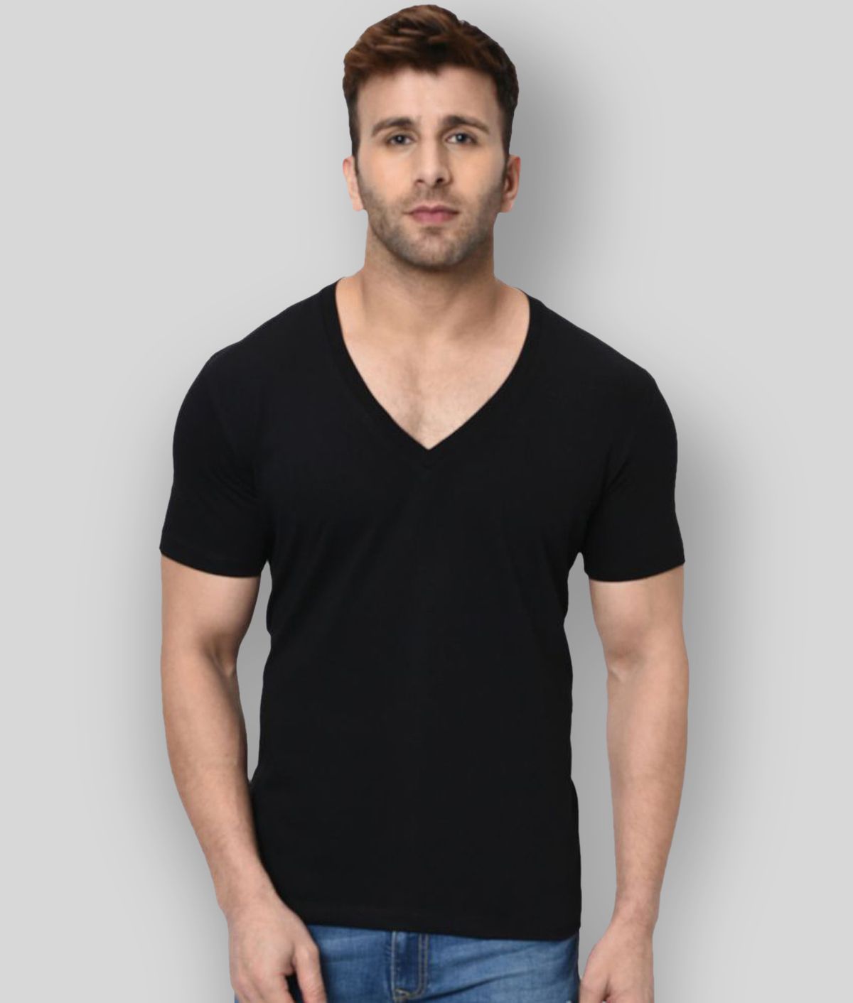     			Wild West Pack of 1 Cotton Blend Regular Fit Men's T-Shirt ( Black )