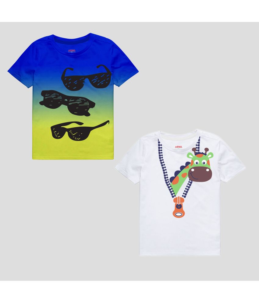 Ariel - Multicolor Cotton Boy's T-Shirt ( Pack of 2 )