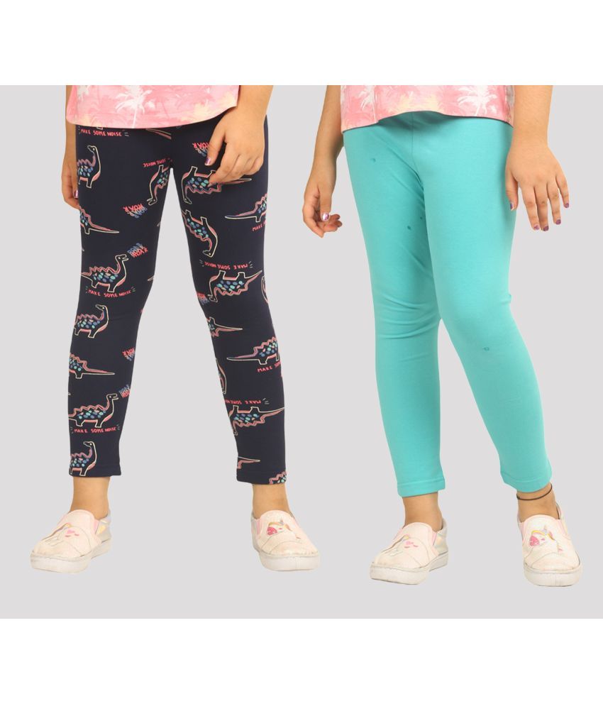     			Ariel - Navy Blue Cotton Girls Leggings ( Pack of 2 )