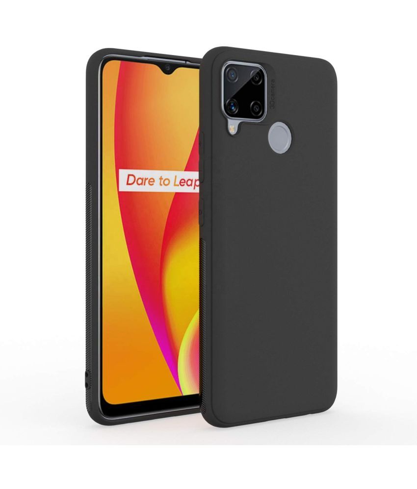     			Doyen Creations - Black Silicon Silicon Soft cases Compatible For Realme Narzo 20 ( Pack of 1 )