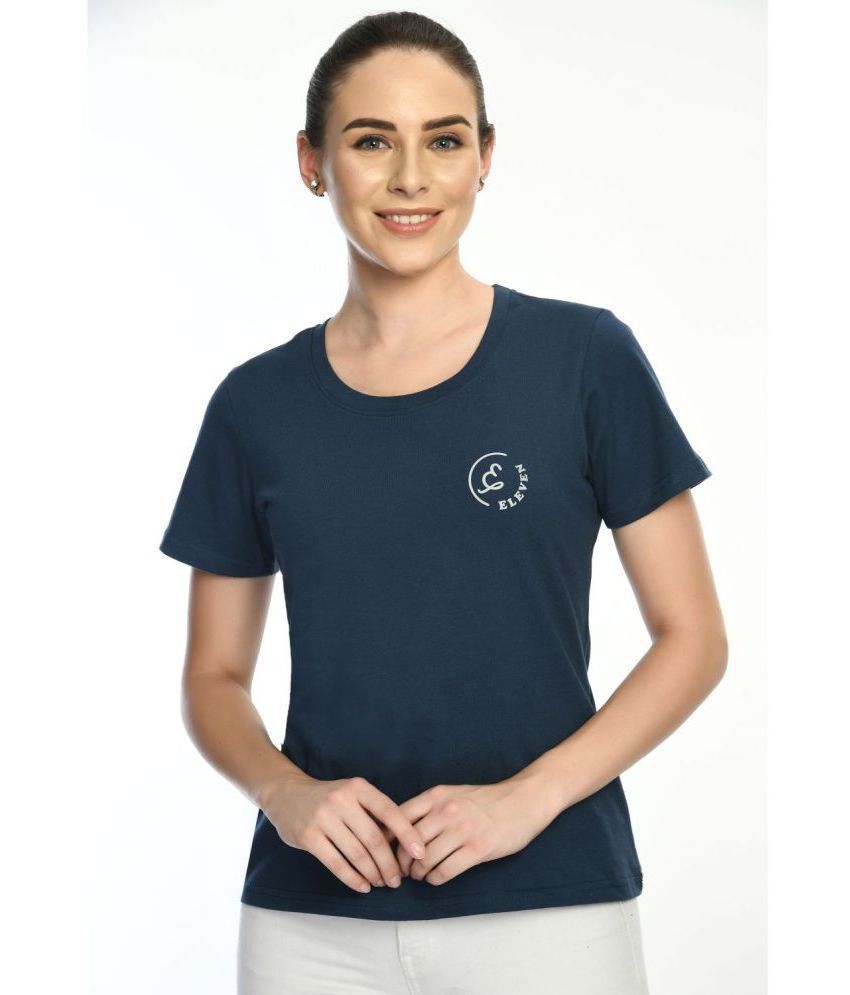     			Eleven - Navy Cotton Regular Fit Women's T-Shirt ( Pack of 1 )