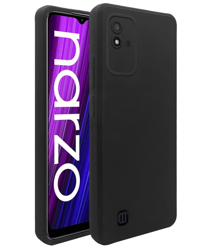     			Kosher Traders - Black Silicon Silicon Soft cases Compatible For Realme Narzo 50i ( Pack of 1 )