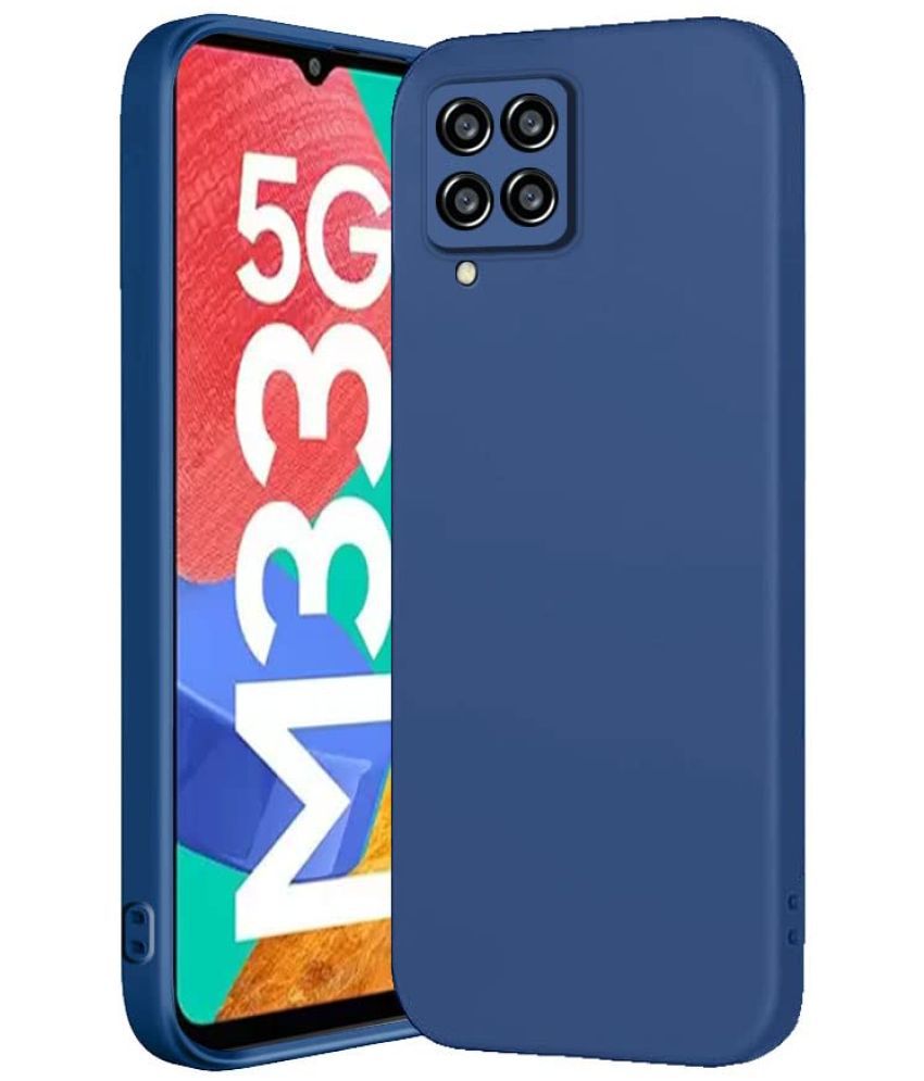     			Kosher Traders - Blue Silicon Silicon Soft cases Compatible For Samsung Galaxy M33 5g ( Pack of 1 )