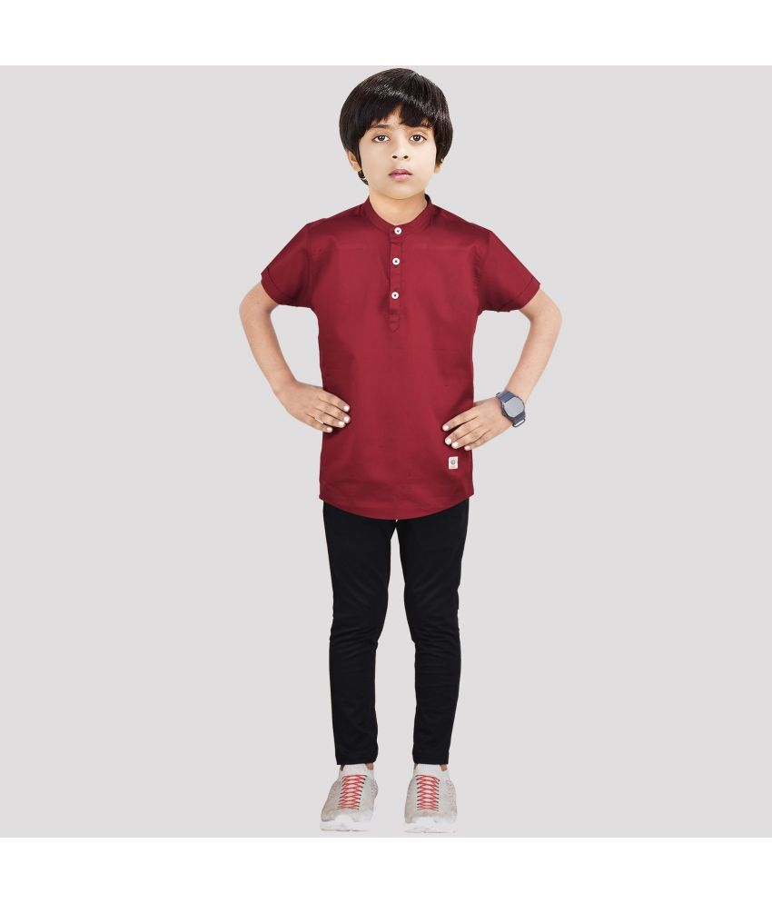     			Made In The Shade - Maroon Cotton Boys Shirt & Pants ( Pack of 1 )