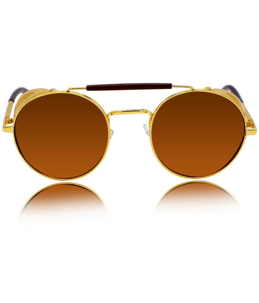 RESIST EYEWEAR - Gold Round Sunglasses ( Pack of 1 )