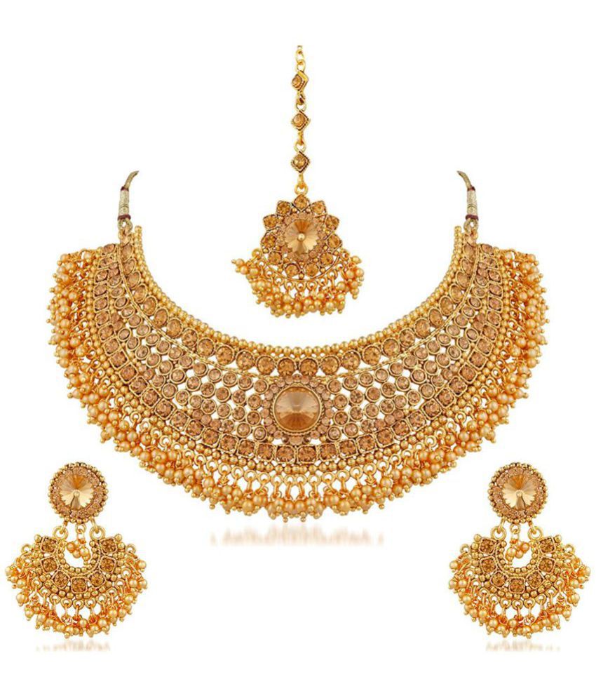     			Sukkhi - Golden Alloy Necklace Set ( Pack of 1 )