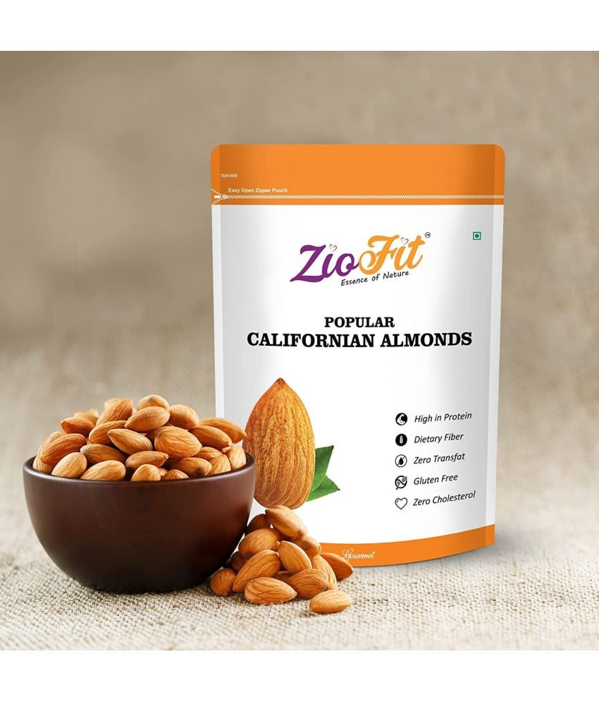 Ziofit Popular Californian Almonds 500 g, Raw Badam Dry Fruit, High